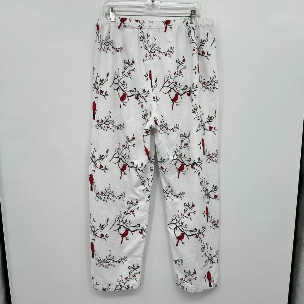 Vermont County Store Flannel Pajamas Size XL 1X‎ Birds 3 Piece Set Snow Cardinal